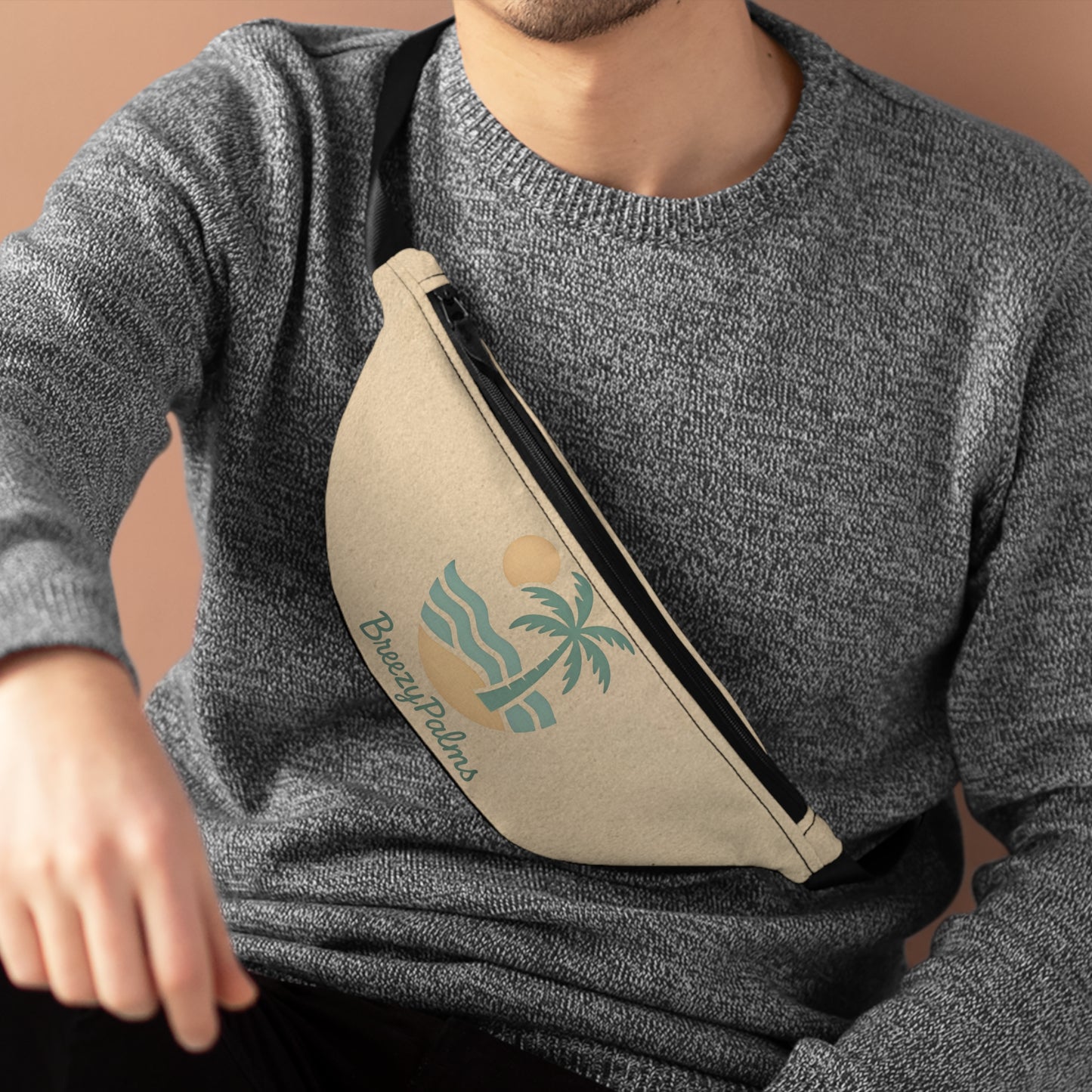 Beachy Vibes Fanny Pack - Perfect for Travel, Festivals, Vacations, and Everyday Use, with BreezyPalms Design