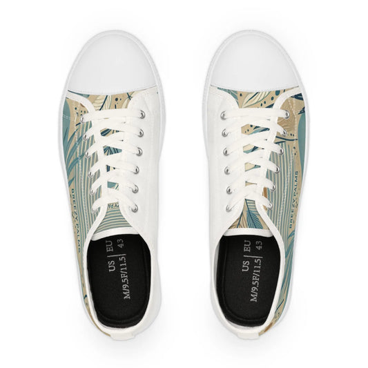 Breezy Palms Men's Low Top Sneakers - Casual Summer Footwear Printify