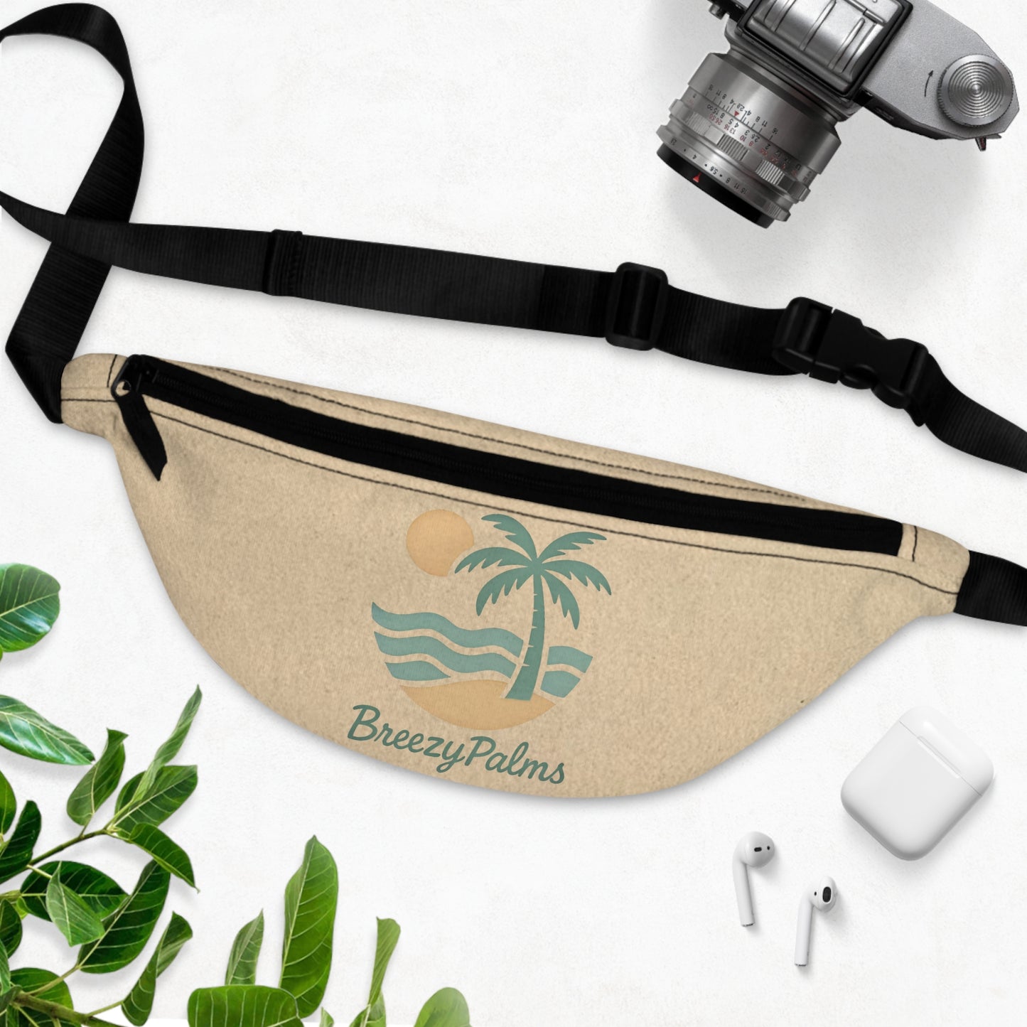 Beachy Vibes Fanny Pack - Perfect for Travel, Festivals, Vacations, and Everyday Use, with BreezyPalms Design